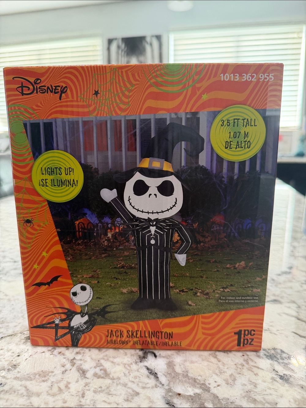 Gemmy..Disney Halloween Jack Skellington Inflatable - Black & White